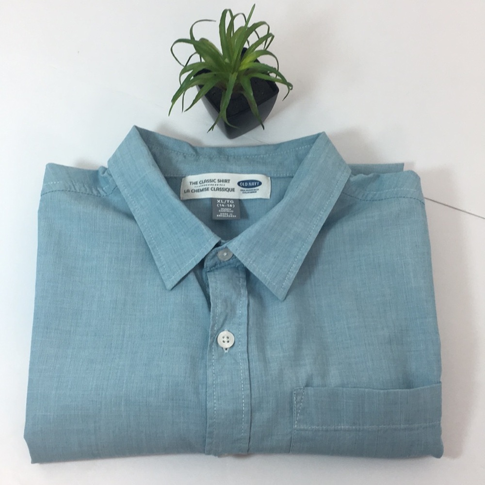💙OLD NAVY💙LIGHT BLUE CLASSIC SHIRT - Picture 1 of 12
